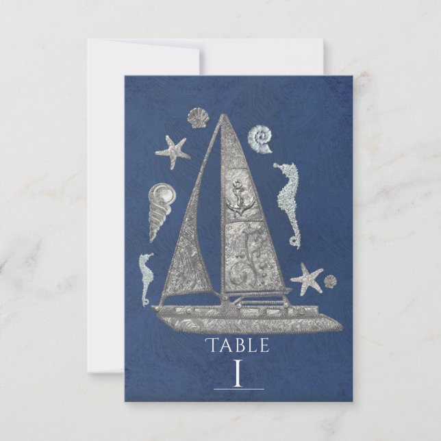 Tarjetas Náuticas de mesa de barca y playa de plat (Anverso)