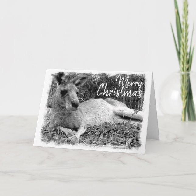 Tarjetas Navidades australianas - canguro (Anverso)