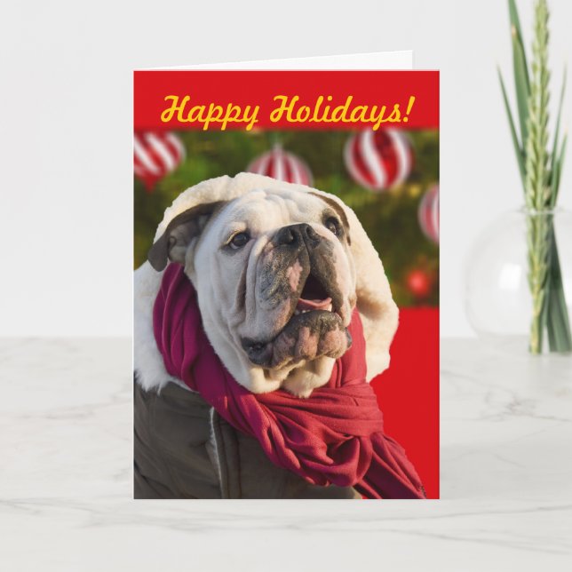 Tarjetas Navidades de bulldog (Anverso)