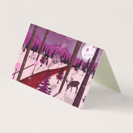 Tarjetas Navidades Purple Winter Scene 25 Pack