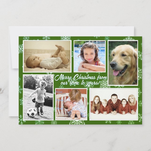 Tarjetas Navidades simples de Collage de fotos par (Anverso)