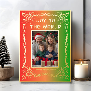 Tarjetas Navidades únicas 2 fotos alegría navideña