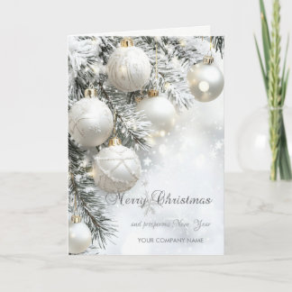 Tarjetas Navideñas Bolas Blancas Copos de Nieve