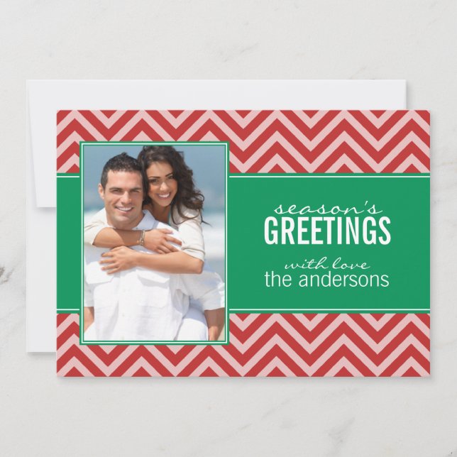 Tarjetas Navideñas Clásicas Rojas y Verdes con Che (Anverso)