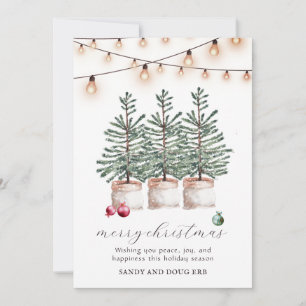 Tarjetas Navideñas de Árboles de Navidad Rústicos