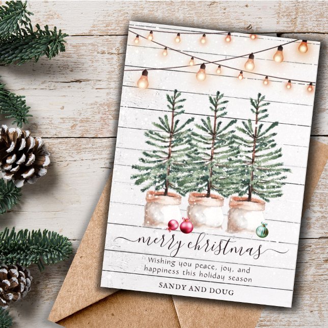 Tarjetas Navideñas de Árboles de Navidad Rústicos (Subido por el creador)