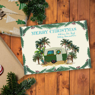 Tarjetas Navideñas de Campamento Tropical Palmeras