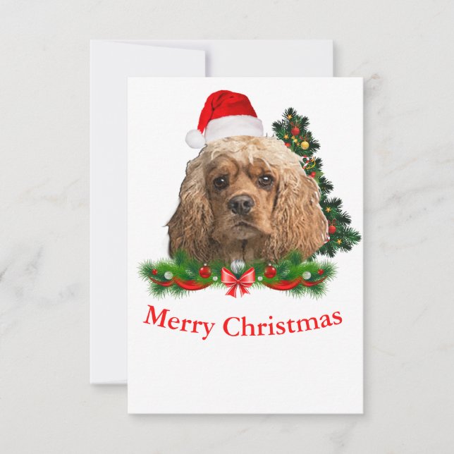 tarjetas navideñas de cocker spaniel (Anverso)