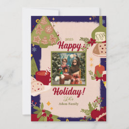 Tarjetas navideñas de festividad de la foto de Hol