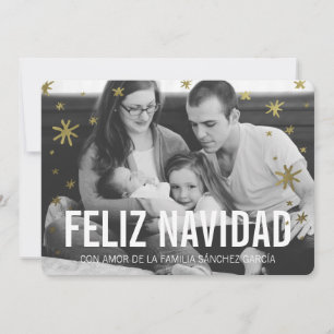 Tarjetas Navideñas de Foto el   Nieve de Oro