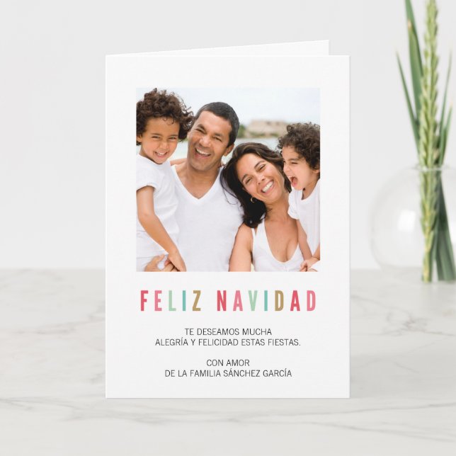 Tarjetas Navideñas de Foto el | Saludos Coloridos (Anverso)