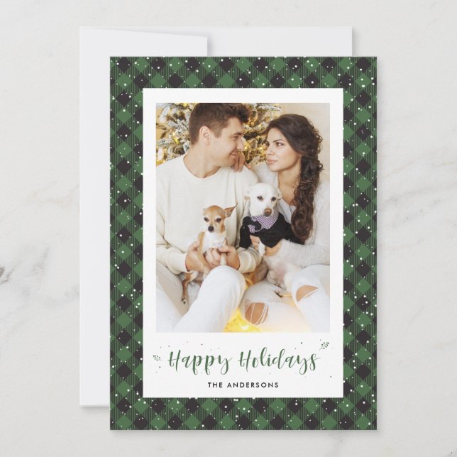 Tarjetas navideñas de fotos de nieve de búfalo ver (Anverso)