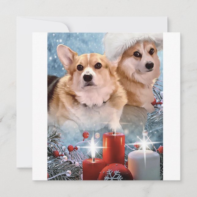 Tarjetas Navideñas de Hermosos Pembroke Welsh Corg (Anverso)