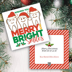 Tarjetas Navideñas de Oficina Dental Festiva para