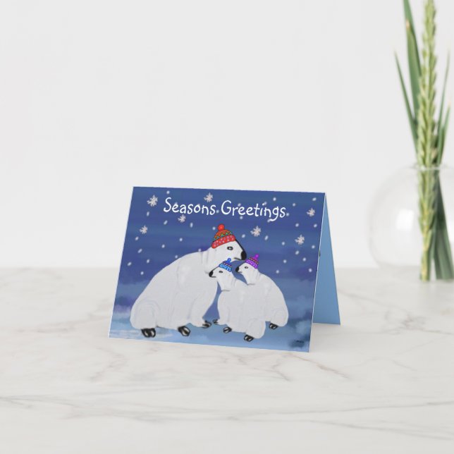 Tarjetas Navideñas de Osos Polares (Anverso)