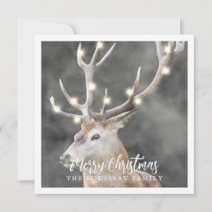 Tarjetas Navideñas de Reno Invernal Brillante
