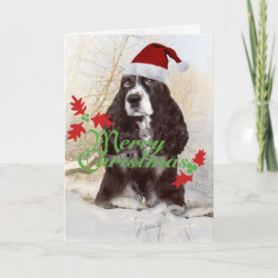 Tarjetas navideñas English Springer Spaniel Merry