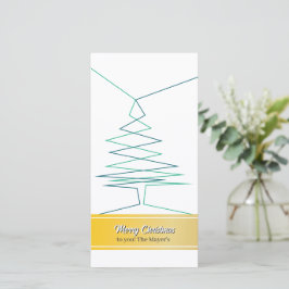 Tarjetas Navideñas Minimalistas Doradas y Verdes