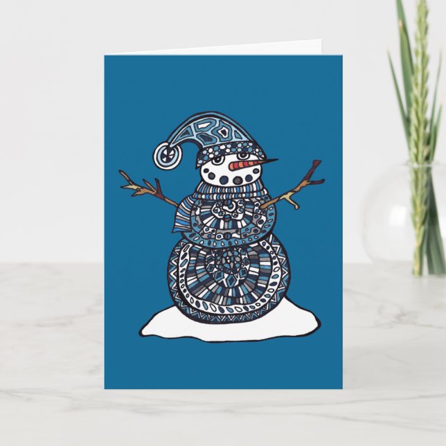 Tarjetas navideñas Snowman (Anverso)