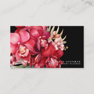 Tarjetas Negocios Orquídeas Rojas Clásicas