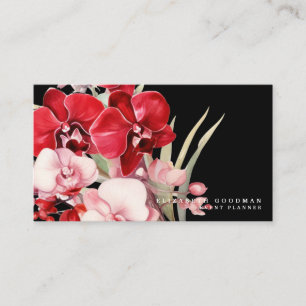 Tarjetas Negocios Orquídeas Rojas Clásicas