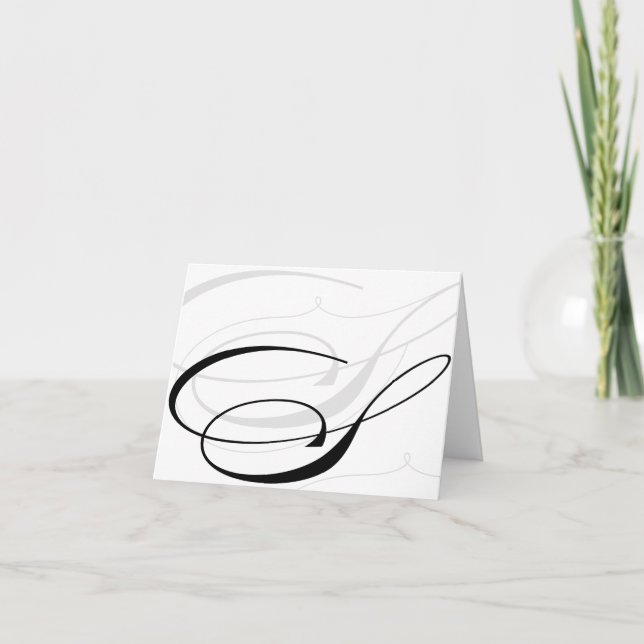 Tarjetas negras y blancas del monograma de la (Anverso)