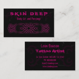 Tarjetas negras y rosadas del tatuaje tribal de