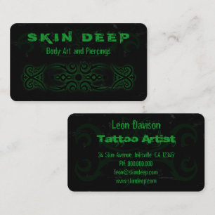 Tarjetas negras y verdes del tatuaje tribal de