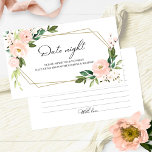 Tarjetas nocturnas con ducha de novia floral rosa<br><div class="desc">Tarjetas nocturnas con ducha de novia floral rosa Rubor</div>