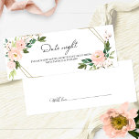 Tarjetas nocturnas con ducha de novia floral rosa<br><div class="desc">Tarjetas nocturnas con ducha de novia floral rosa Rubor</div>
