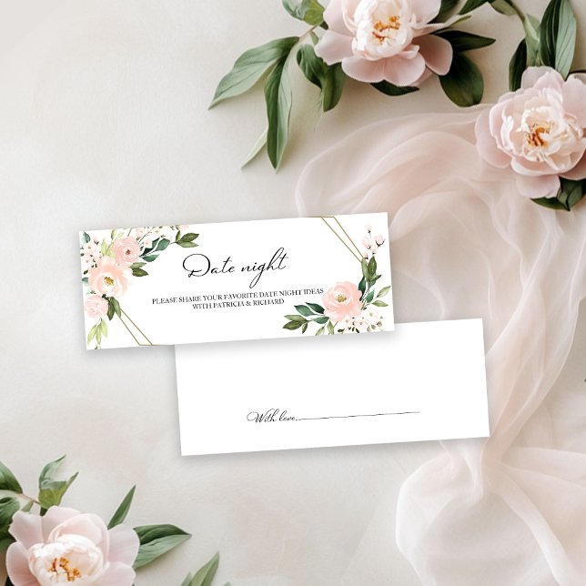 Tarjetas nocturnas con ducha de novia floral rosa  (Subido por el creador)