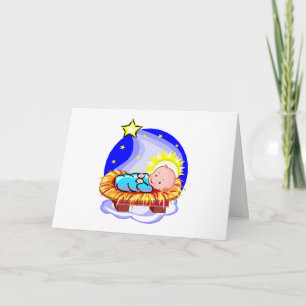 Tarjetas nocturnas de Baby Jesus Manger Navidades