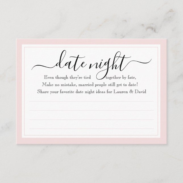 Tarjetas nocturnas Glam de París | Ducha de novia (Anverso)