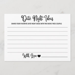 Tarjetas nocturnas para novia Groom-Bridal Shower