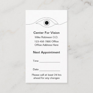 Tarjetas nuevas de cita con el médico de ojos