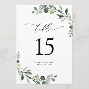 Tarjetas numéricas de los Bodas de la tabla Eucaly