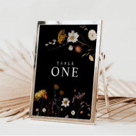 Tarjetas numéricas de mesa de flores silvestres ne