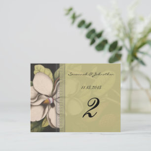 Tarjetas numéricas de tabla de magnolia
