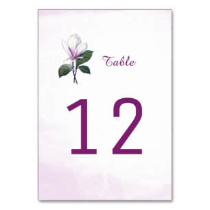 Tarjetas numéricas de tabla de magnolia