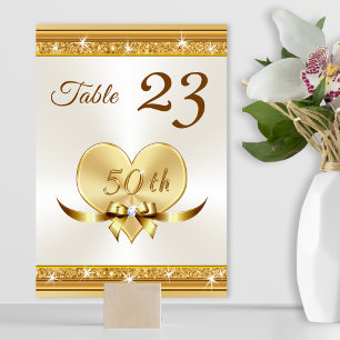 Tarjetas NÚMERO DE LA Mesa de Oro del 50 Aniversar