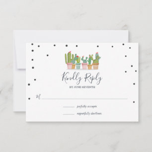 Tarjetas nupciales de RSVP de la ducha del cactus