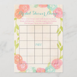 Tarjetas nupciales florales del bingo de la ducha