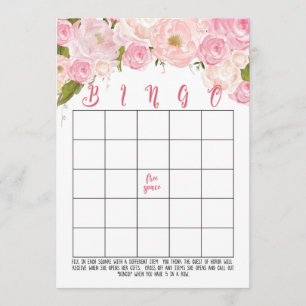 Tarjetas nupciales florales del bingo de la ducha
