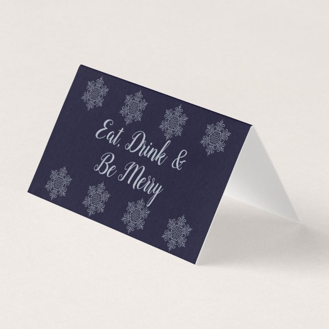 Tarjetas Ornate Silver Snowflake para Navidades (Anverso)