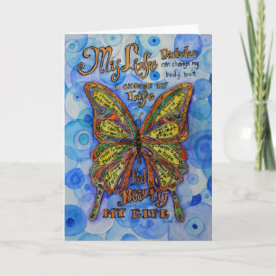 Tarjetas para la diabetes Inspiradora con mariposa