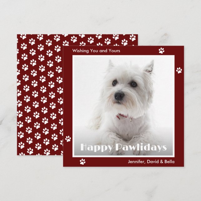 Tarjetas para Navidades de fotos de perros Westie (Anverso / Reverso)