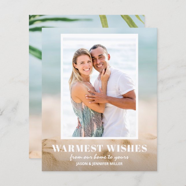 Tarjetas para Navidades de fotos de playas de aren (Anverso / Reverso)