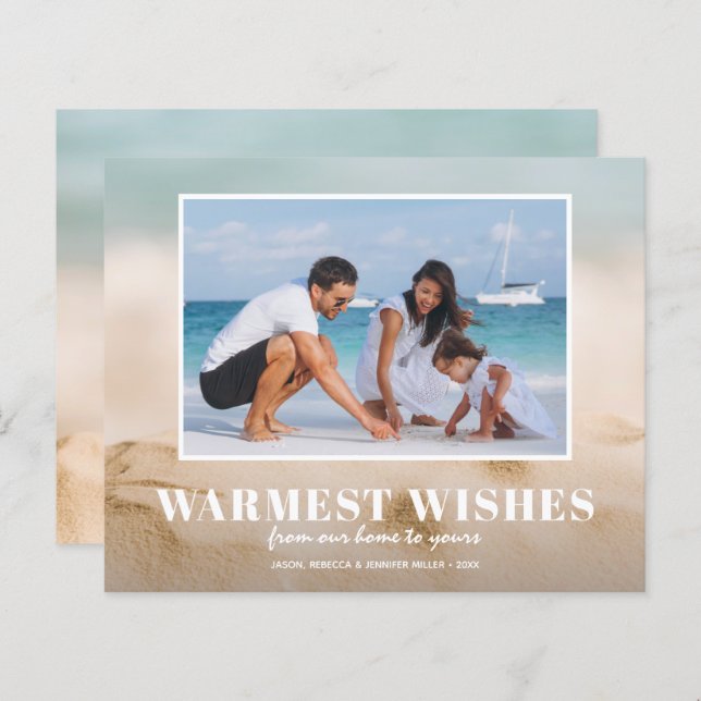 Tarjetas para Navidades de fotos de playas de aren (Anverso / Reverso)