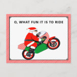 Tarjetas para Navidades de motocicleta<br><div class="desc">El curioso ciclista Santa Claus en motocicleta y Navidades creativos citan a motociclistas,  ciclistas y motociclistas.</div>