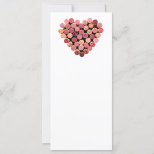Tarjetas para rack de corazón de corcho de vino
